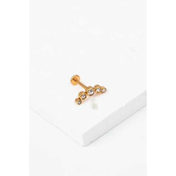 316L Orvosi Acél Arany Színű Piercing Kövekkel