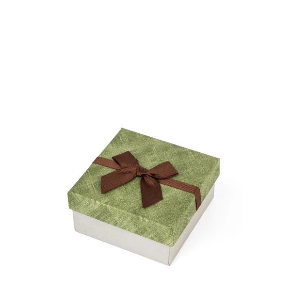 Zöld Színű Ajándék Díszdoboz Masnival, 11x 11x 5,5 cm