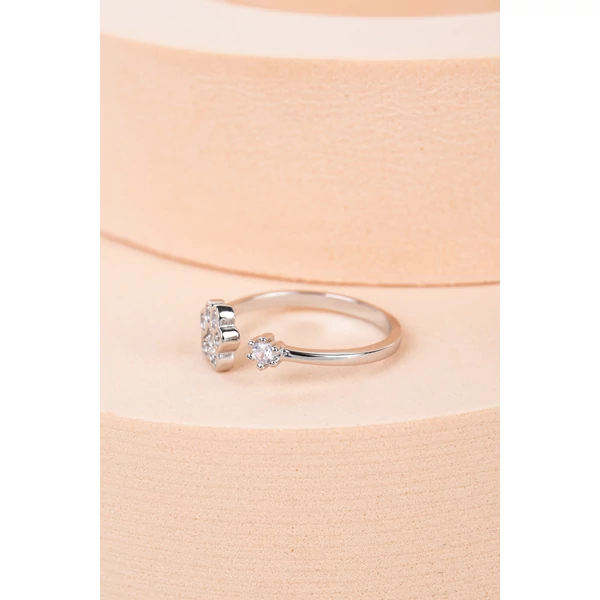 S925 Állítható Ezüst Gyűrű Csillogó Mancs Díszítéssel