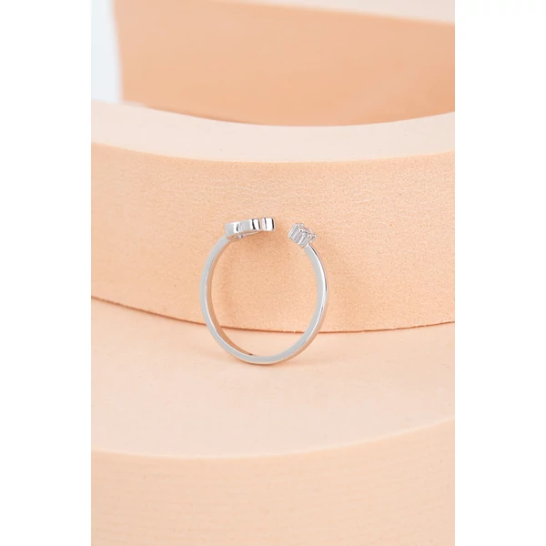 S925 Állítható Ezüst Gyűrű Csillogó Mancs Díszítéssel