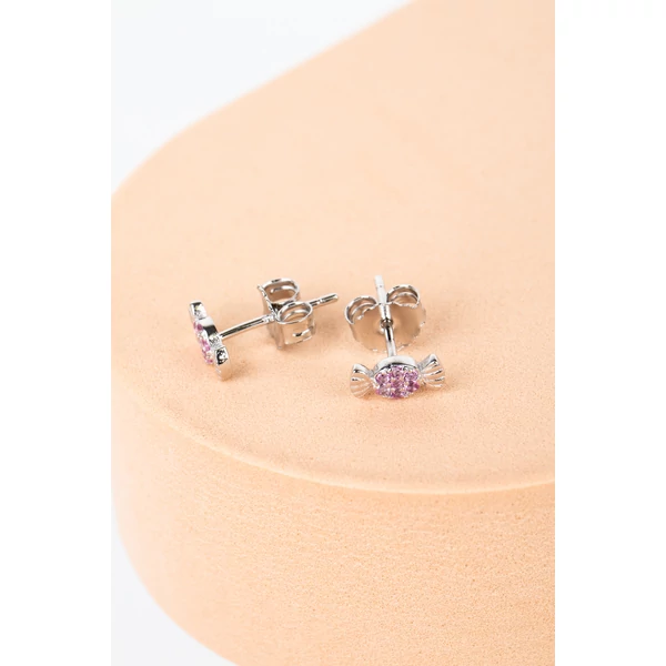 S925 Ezüst Szaloncukor Alakú Swarovski® Kövekkel Kirakott Fülbevaló