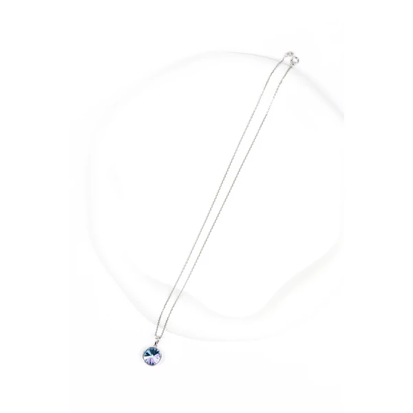 Rozsdamentes Acél Nyaklánc Kör Alakú Színváltós Swarovski® Köves Medállal 