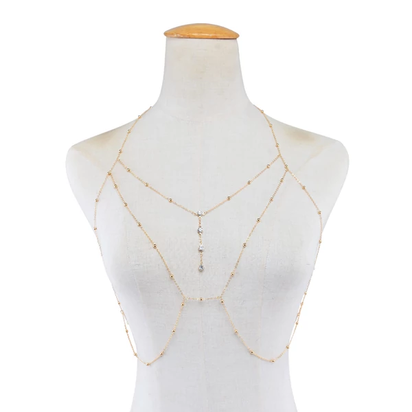 Arany Színű Strasszkővel Díszített Testékszer 