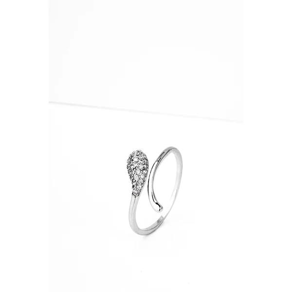 A & ONE Kígyó Alakú Állítható S925 Ezüst Gyűrű Cirkónia Köves Díszítéssel 033