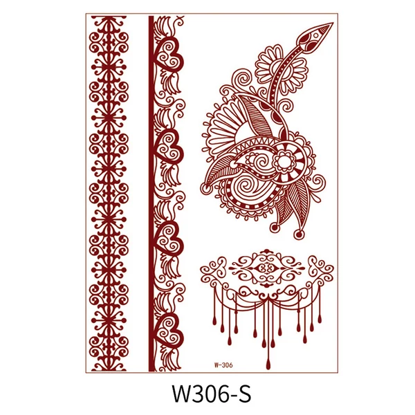 4 Darabos Henna Matrica Tetoválás Szett Keleti Motívumokkal