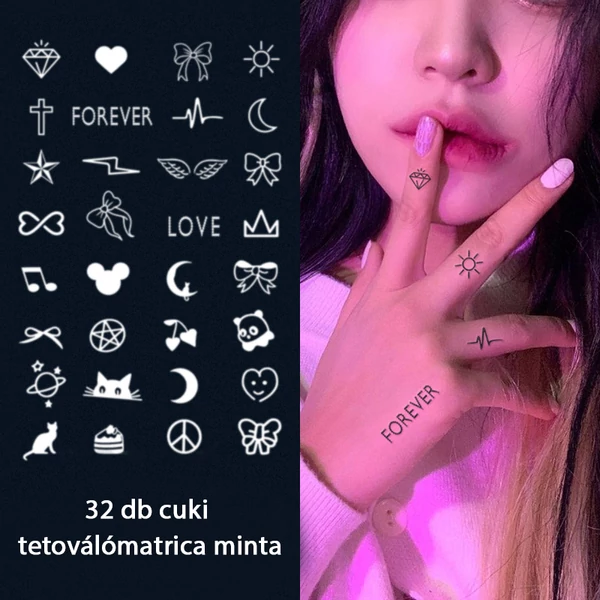 Növényi Alapú Tartós Matrica Tetoválás Készlet 32 db Mintával 