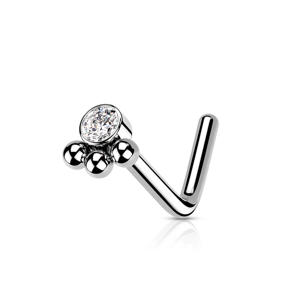 A & ONE Ezüst Színű 316L Orvosi Acél Hajlított Titánium Orr piercing