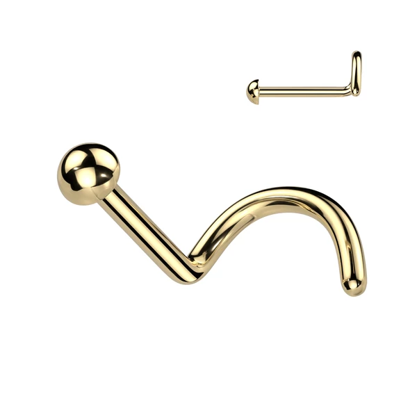 A & ONE Arany Színű Hajlított Titánium Orr piercing