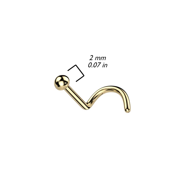 A & ONE Arany Színű Hajlított Titánium Orr piercing