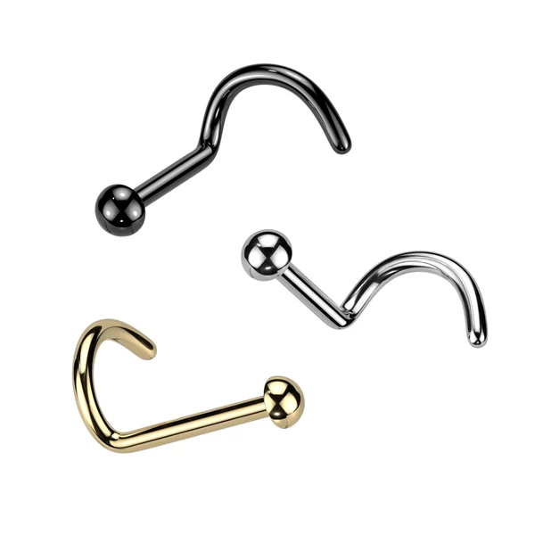 A & ONE Arany Színű Hajlított Titánium Orr piercing