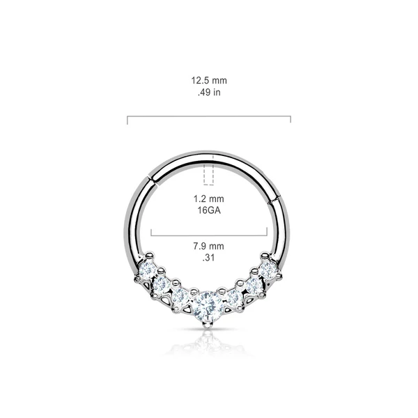 Ezüst Színű Orvosi Acélból Készült Cirkónia Köves Karika Piercing