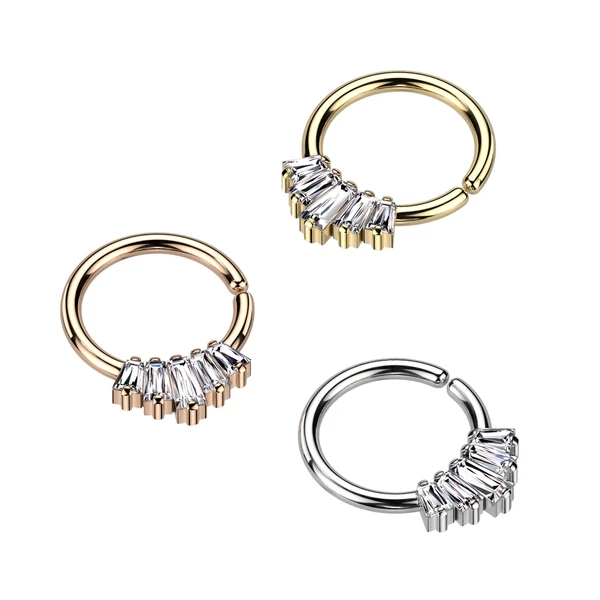 Ezüst Színű Cirkónia Köves Karika Piercing