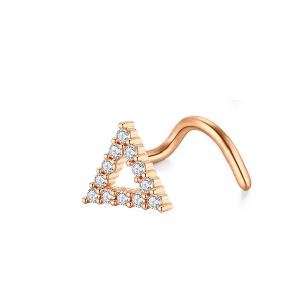 A & ONE Rosegold Színű Rozsdamentes Acélból Készült Háromszög Díszes Orrpiercing 