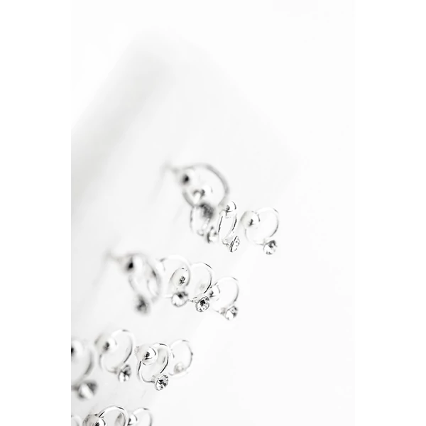 A & ONE S925 Ezüst Orr Piercing Apró Fehér Kővel Díszítve