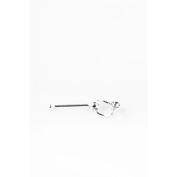 A & ONE S925 Ezüst Orr Piercing Apró Fehér Kővel Díszítve