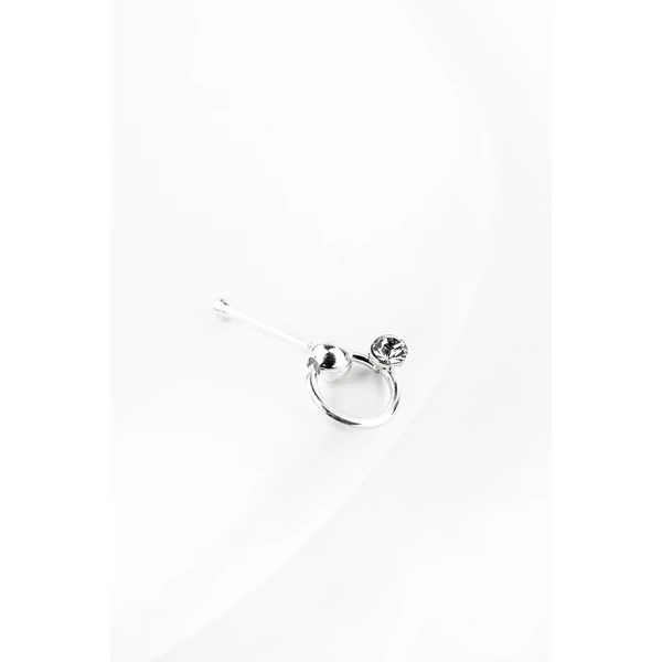 A & ONE S925 Ezüst Orr Piercing Apró Fehér Kővel Díszítve
