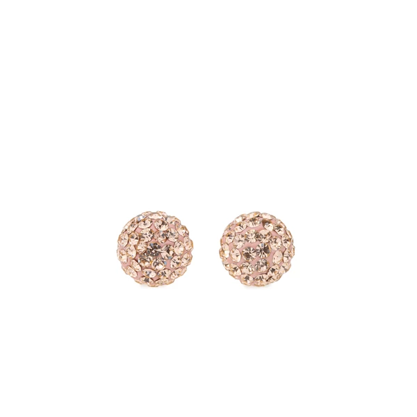 S925 Ezüst Gömb Fülbevaló Pezsgő Színű Swarovski® Kövekkel