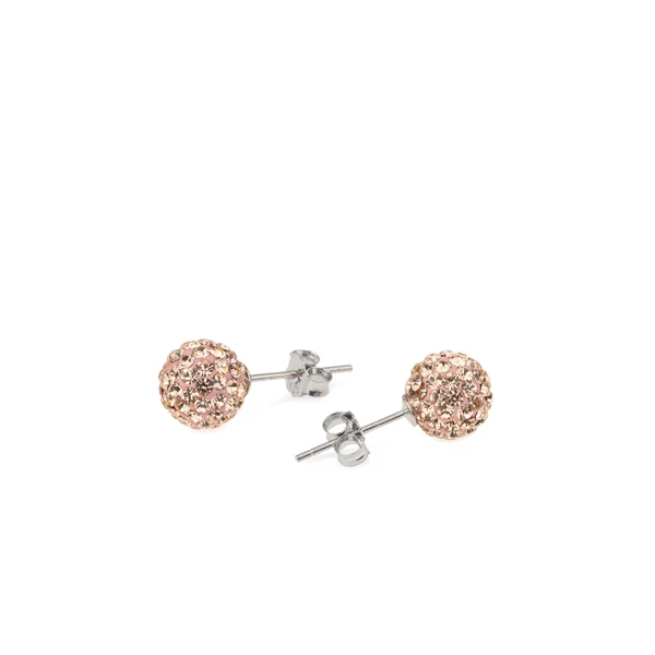 S925 Ezüst Gömb Fülbevaló Pezsgő Színű Swarovski® Kövekkel