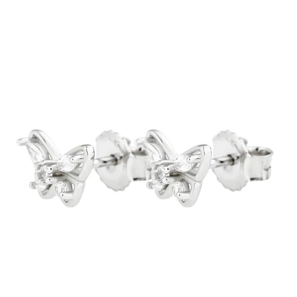 S925 Ezüst Pillangós Fülbevaló Kövekkel
