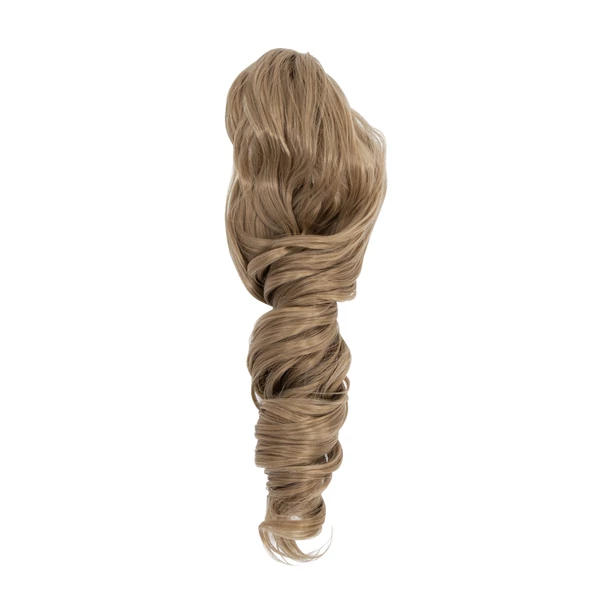 Dohányszőke Hullámos Csatos Póthaj Copfhoz - 55 cm