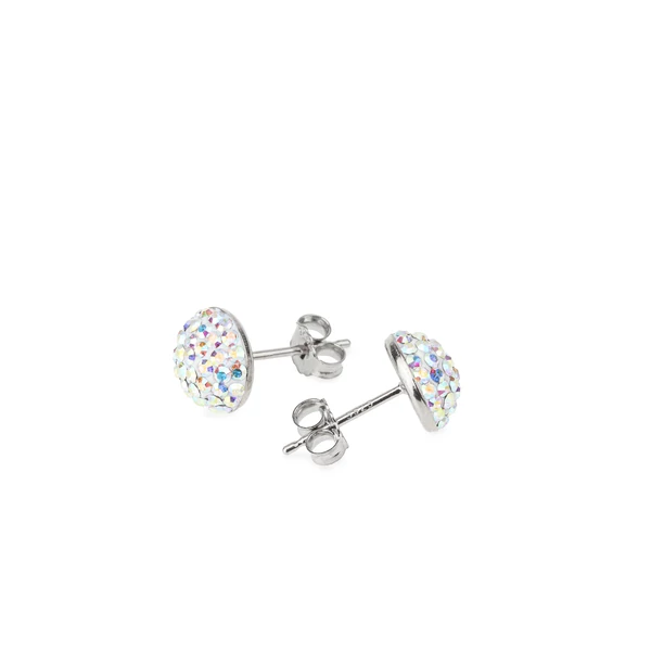 Swarovski Színjátszós Kövekkel Díszített Apró S925 Ezüst Fülbevaló -8mm