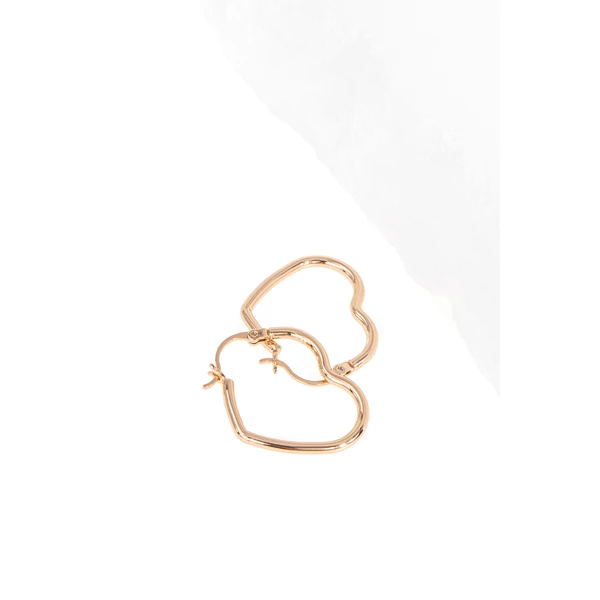 Rozsaarany Színű Rozsdamentes Acél Szív Alakú Fülbevaló