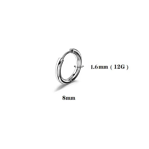 Ezüst Színű Titánium Karika Piercing - 8 mm