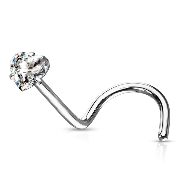 Ezüst Színű 316L Orvosi Acél Orr Piercing Cirkónia ővel