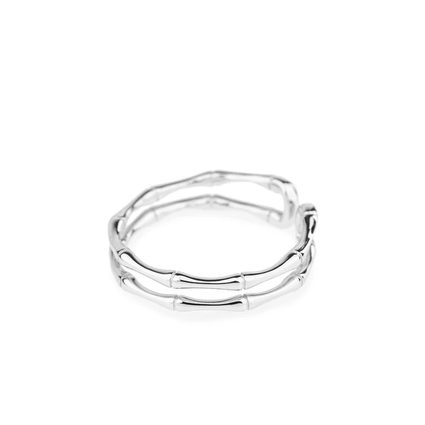 Állítható Bambusz Mintás S925 Ezüst Gyűrű