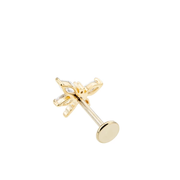 Arany Színű 316L Orvosi Acél Labret Piercing Réz Szitakötő Dísszel