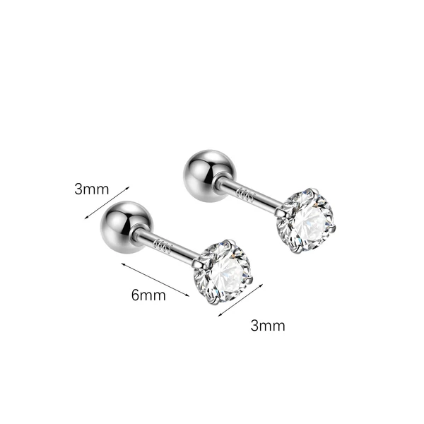 S999 Ezüst Kör Alakú Köves Labret Piercing
