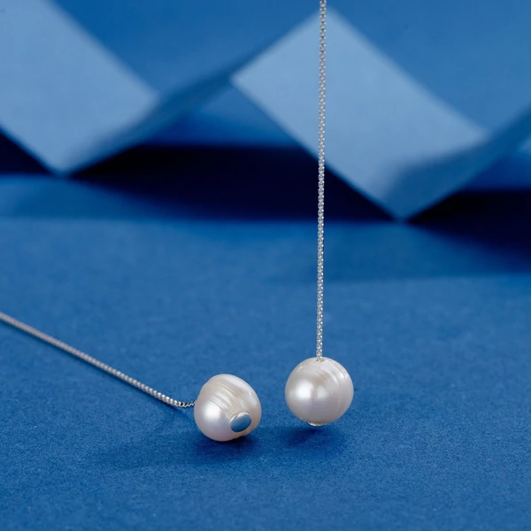 S925 Ezüst Lógós Elegáns Fülbevaló Gyönggyel