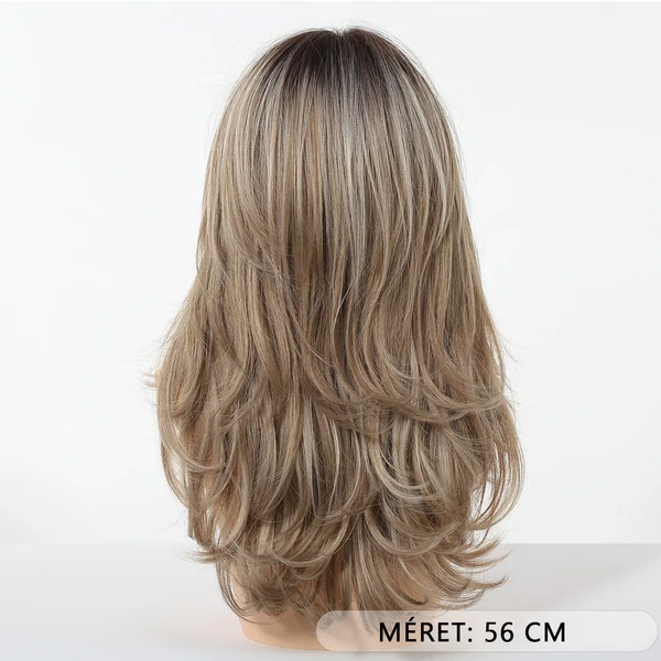 Melírozott Hamvas Szőke Hosszú Paróka - 56 cm