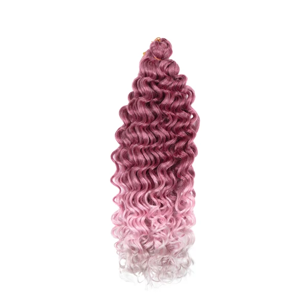 Rózsaszín-Szürke Ombre Hullámos Póthaj Fonáshoz - 50 cm