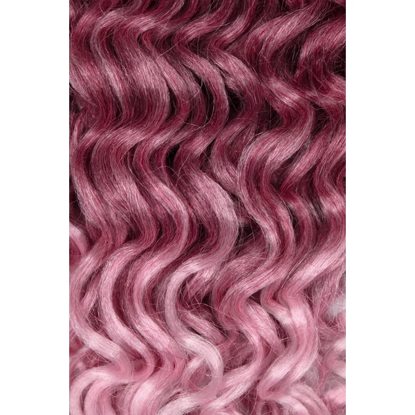 Rózsaszín-Szürke Ombre Hullámos Póthaj Fonáshoz - 50 cm