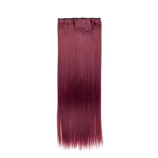 Rózsaszín-Vörös Egyenes Csatos Póthaj 75 cm