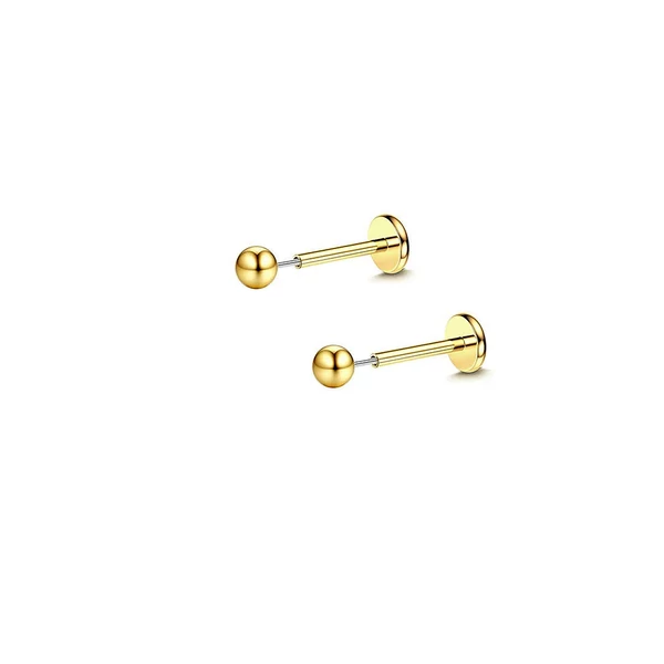 316L Arany Színű Push-in Labret Piercing - 1 pár