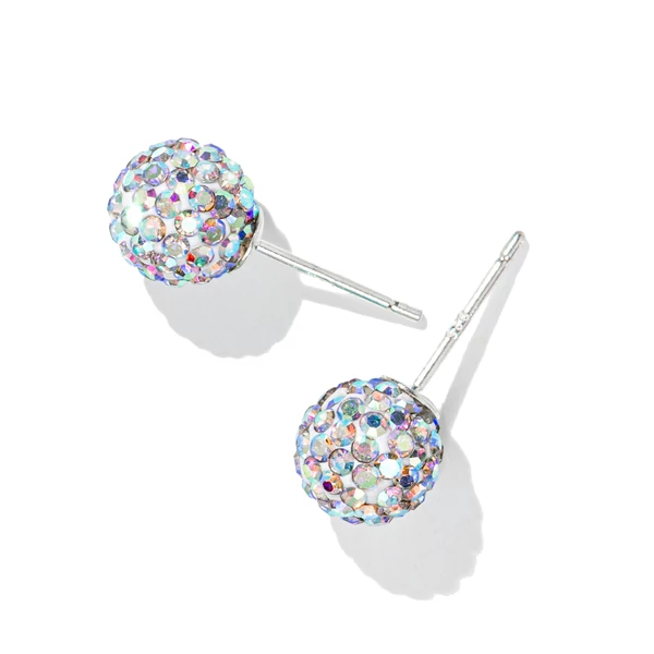 S925 Ezüst Gömb Fülbevaló Színjátszós Swarovski® Kövekkel