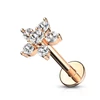 Arany színű cirkónia köves virág alakú piercing 6mm