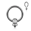A &amp; ONE Fekete Színű 316L Orvosi Acél Karika Alakú Septum Piercing Kövekkel