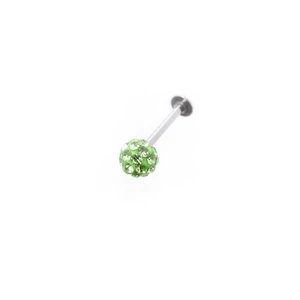 A & ONE Zöld Strasszokkal Díszített Arc Piercing  (5mm)