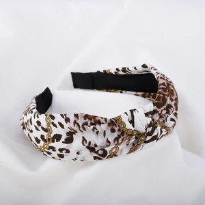 A & ONE Párduc Mintás Piros-Fehér Textil Hajpánt