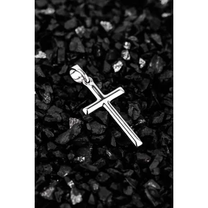 A & ONE Ezüst Színű, Rozsdamentes Acél Kereszt Medál, 1,3 x 2,4 cm
