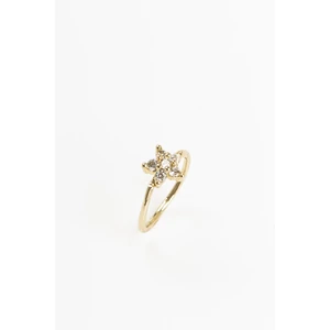 Arany Színű, Rézből Készült Pici Karika Piercing Csillag Díszítéssel, Cirkónia Kövekkel