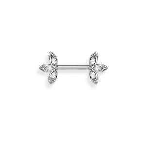 A &amp; ONE Rozsdamentes Acél Egyenesszárú Mell Piercing Virág Alakú Véggel