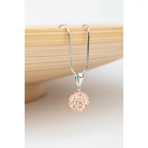 A &amp;amp; ONE S925 Ezüst Gömb Fülbevaló És Nyaklánc Szett Bézs Swarovski® Kövekkel