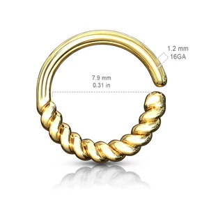 A &amp;amp; ONE Arany Színű, Hajlítható, Septum Piercing Csavart Díszítéssel