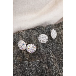 Csillogó Színes Swarovski Kövekkel Díszített Apró S925 Ezüst Fülbevaló