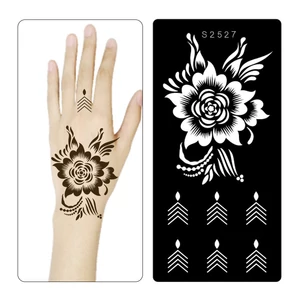 7 Darabos Virág És Nonfiguratív Mintázatú Henna Sablon