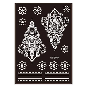 Virág És Nonfiguratív Mintázatú Henna Sablon